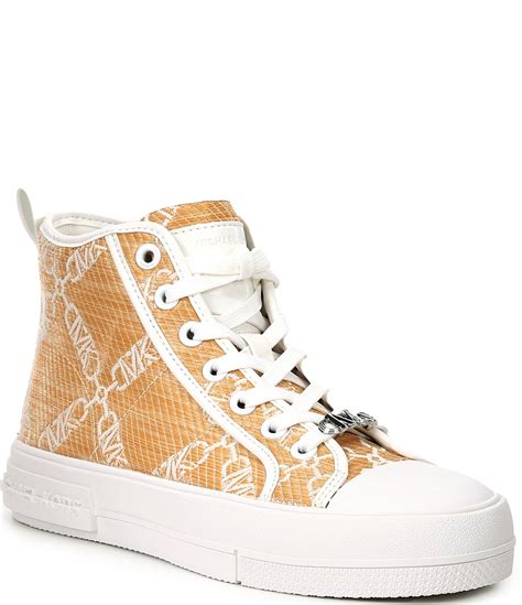 michael kors chain high tops|Michael Kors Evy MK Logo Chain Jacquard High Top Sneakers.